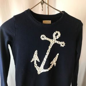 CrewCuts girls sweatshirt with anchor appliqué